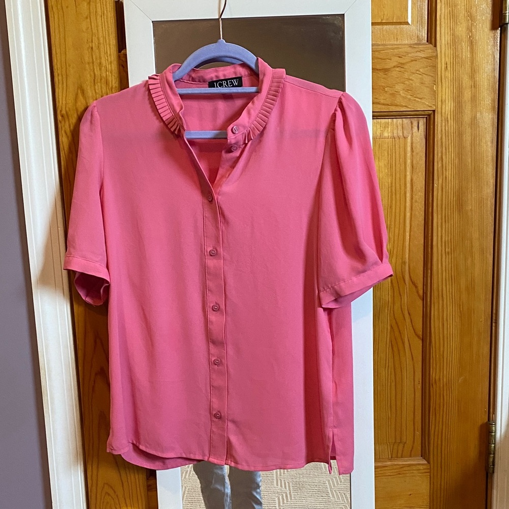 J. Crew Vibrant Pink Button Down Shirt